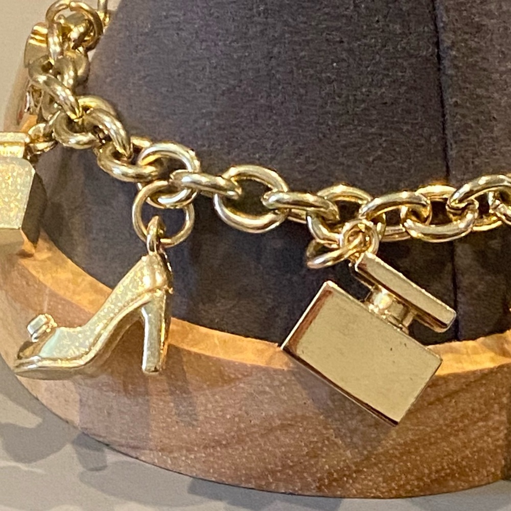 Dolce & Gabbana Gold Logo Perfume Bottle Charm Link Bracelet - Picture 14 of 16